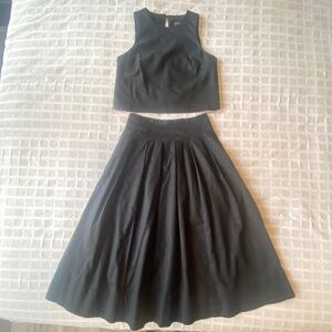 Banana Republic Linen Tank & Skirt set Black NEW